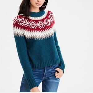 American Eagle Outfitters Fair Isle Crew Neck Sweater Women’s Size Small